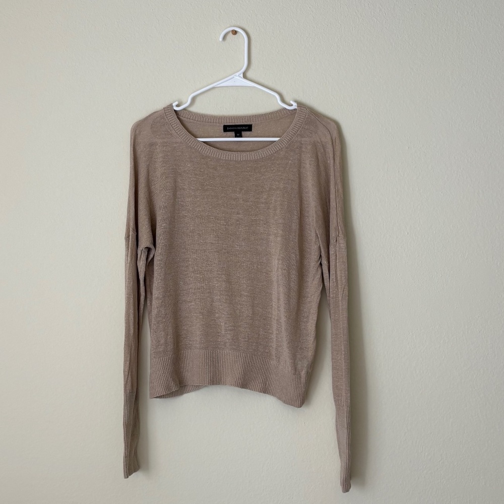 Banana Republic Cashmere Blend Crewneck Sweater – Tan, Medium